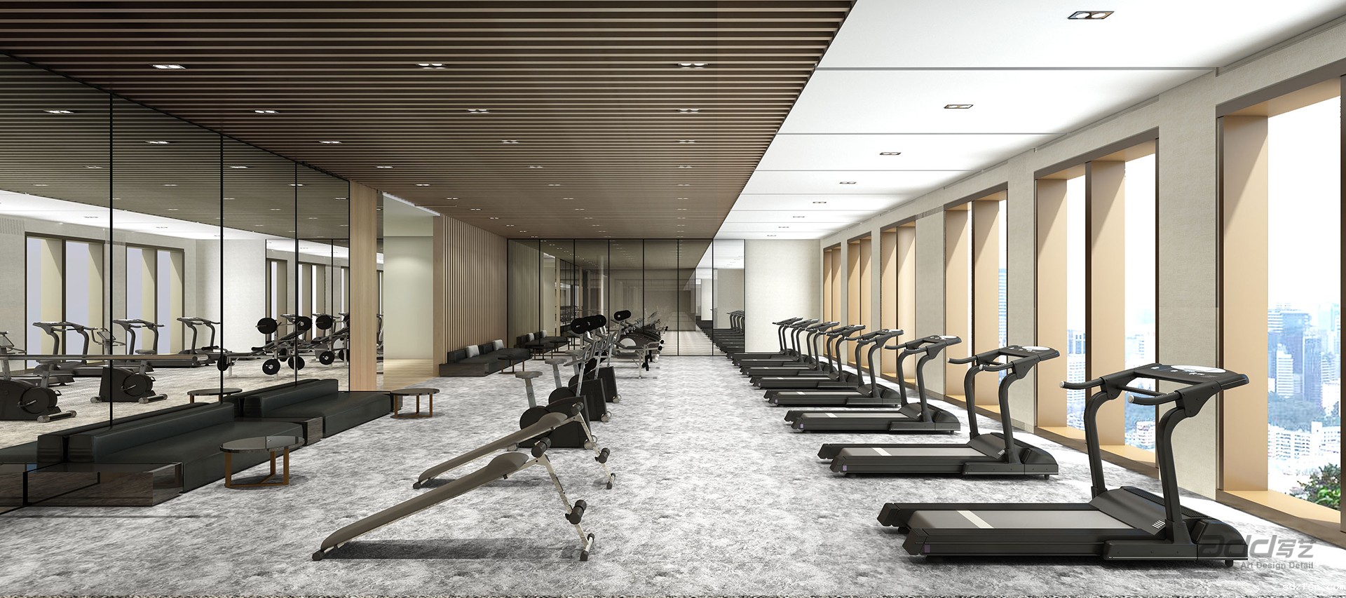 财通证券写字楼装修-健身房-pc