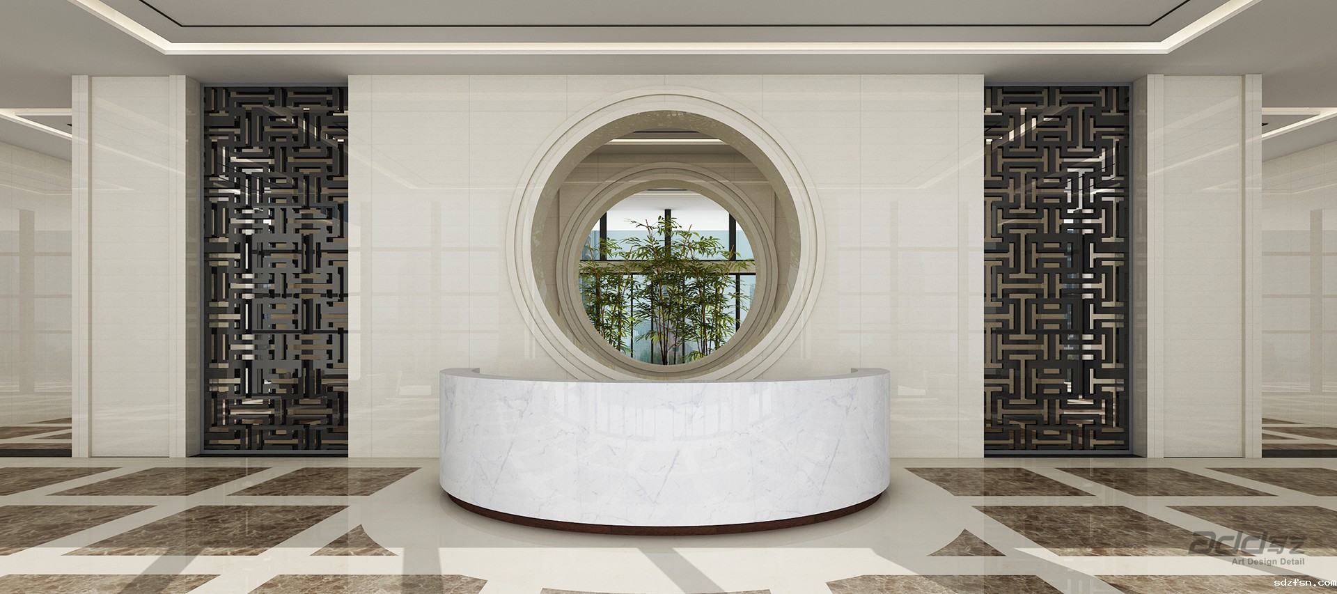 和黄药业总部大楼设计 前厅 pc