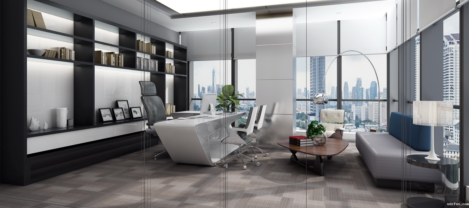 上虹货架办公室设计装修 总经理办公室-pc